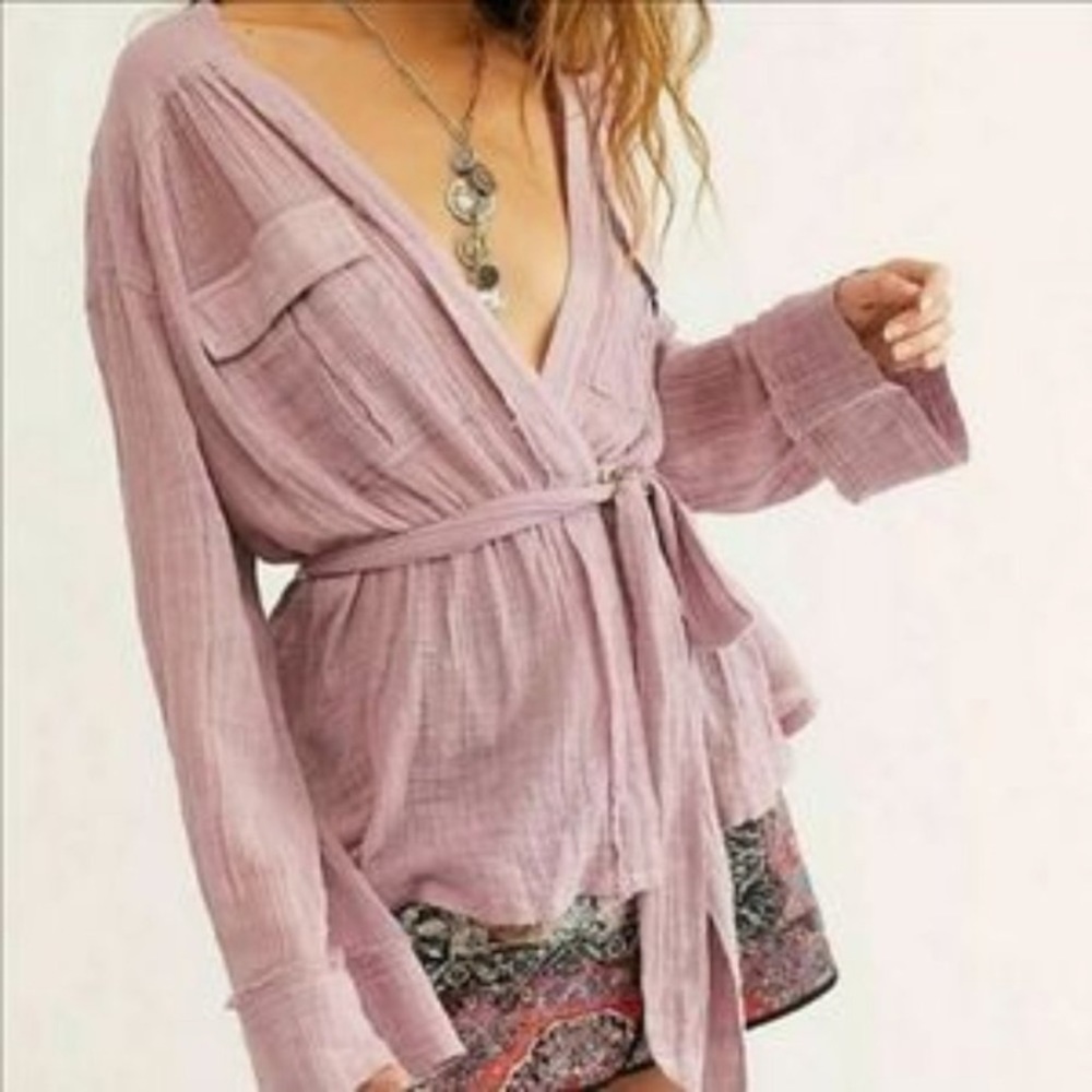 NWT We the Free Safari Sheer Wrap Top